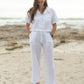 Casey Drawstring Pants Muslin - White