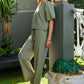 Casey Drawstring Pants in Washer Cotton - Fatigue