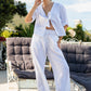 Casey Drawstring Pants in Washer Cotton - Cream