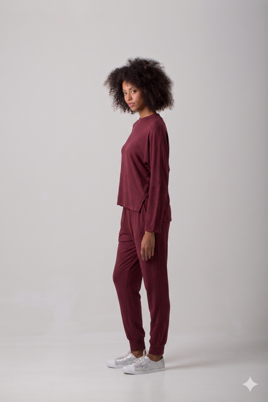 Kate Comfy Joggers - Viscose - Burgundy