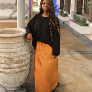 Bias Cut Skirt Satin