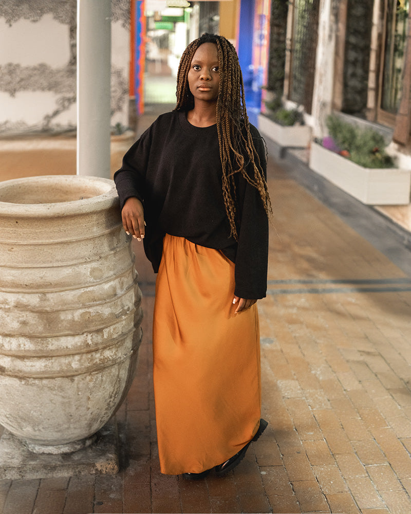 Bias Cut Skirt Satin