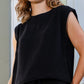 Freda Crop Top in Linen Viscose - Black