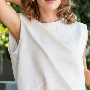 Linen Freda Crop Top - Oatmeal
