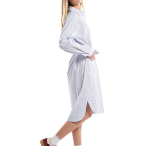 Freya Shirt Dress - Blue & White Stripe