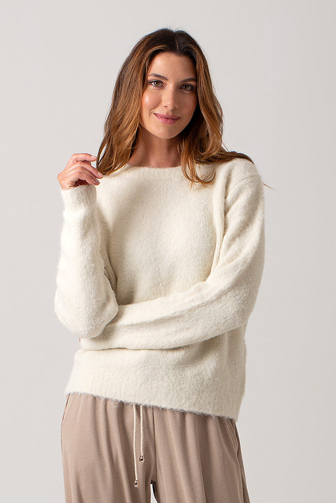 Gemma Italian Knit Sweater - Cream
