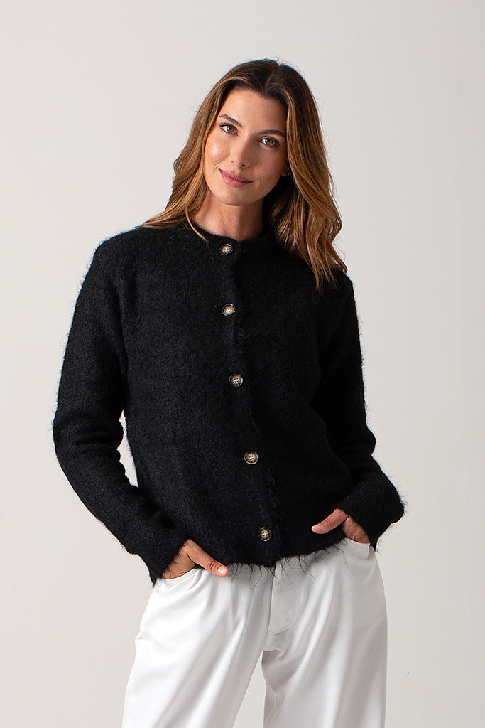 Isabella Italian Cardigan - Black