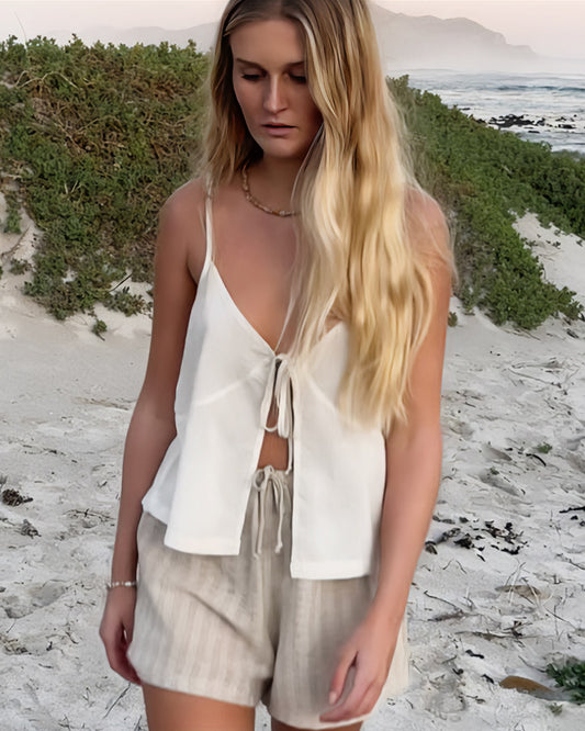 Island Slit Cami - Natural