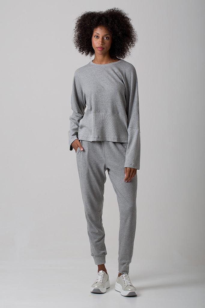 Kate Comfy Joggers - Cotton Jersey - Grey