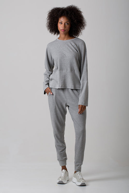 Kate Comfy Joggers - Cotton Jersey - Grey