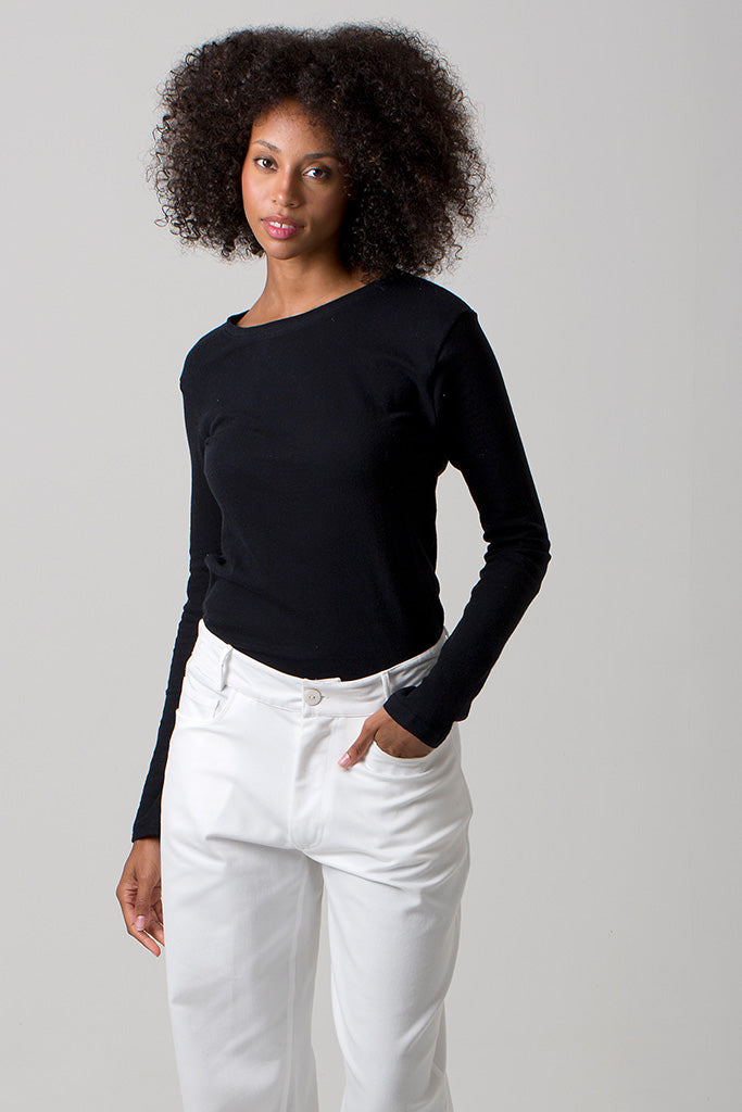 Kim Ribbed Top - Black