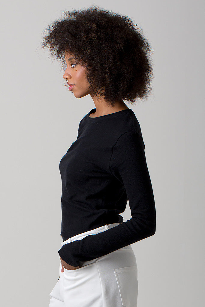 Kim Ribbed Top - Black