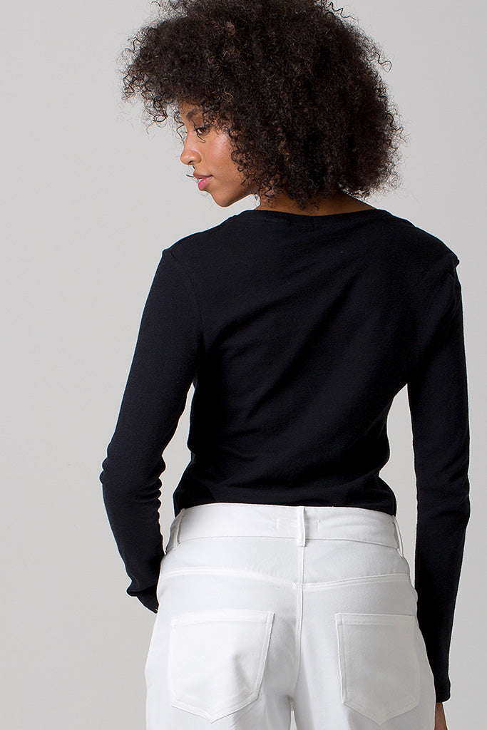Kim Ribbed Top - Black