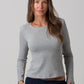 Kim Ribbed Top - Grey