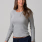 Kim Ribbed Top - Grey