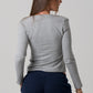 Kim Ribbed Top - Grey
