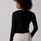 Angie Long Sleeve Viscose Top - Black