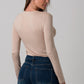 Angie Long Sleeve Viscose Top - Stone