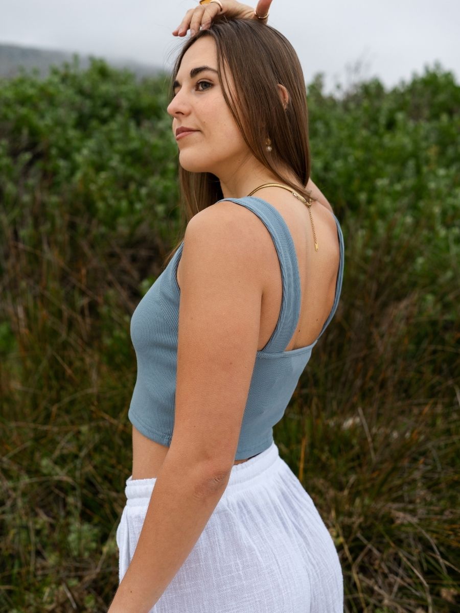 Lexi Crop Top - Sky Blue