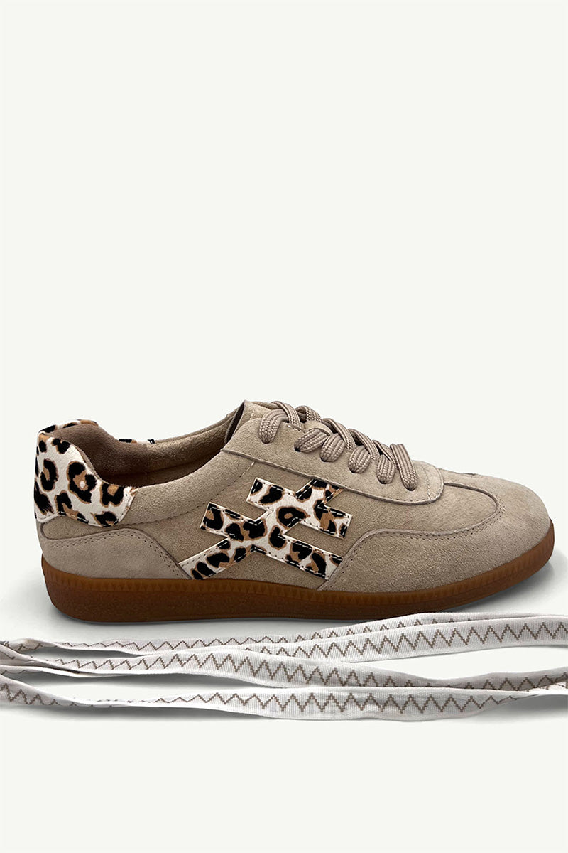 Lumi Sneaker - Taupe & Leopard