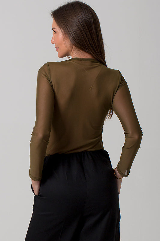 Miranda Mesh Top - Fatigue