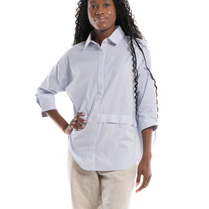 Monroe Shirt - Blue & White Stripe