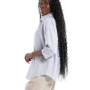 Monroe Shirt - Blue & White Stripe