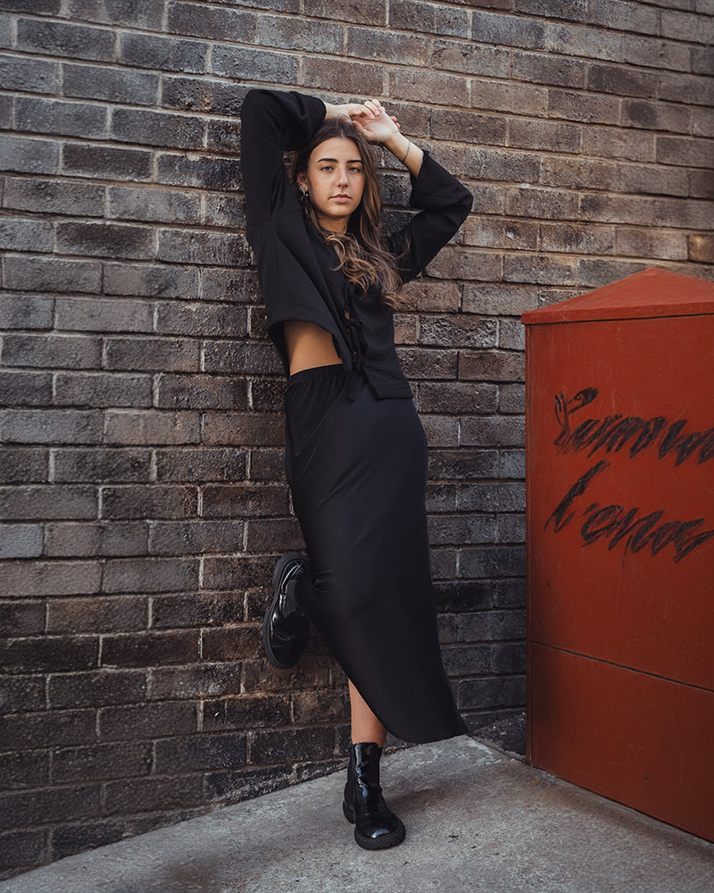 Bias Cut Skirt Satin