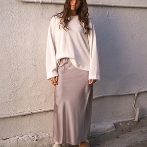 Bias Cut Skirt Satin