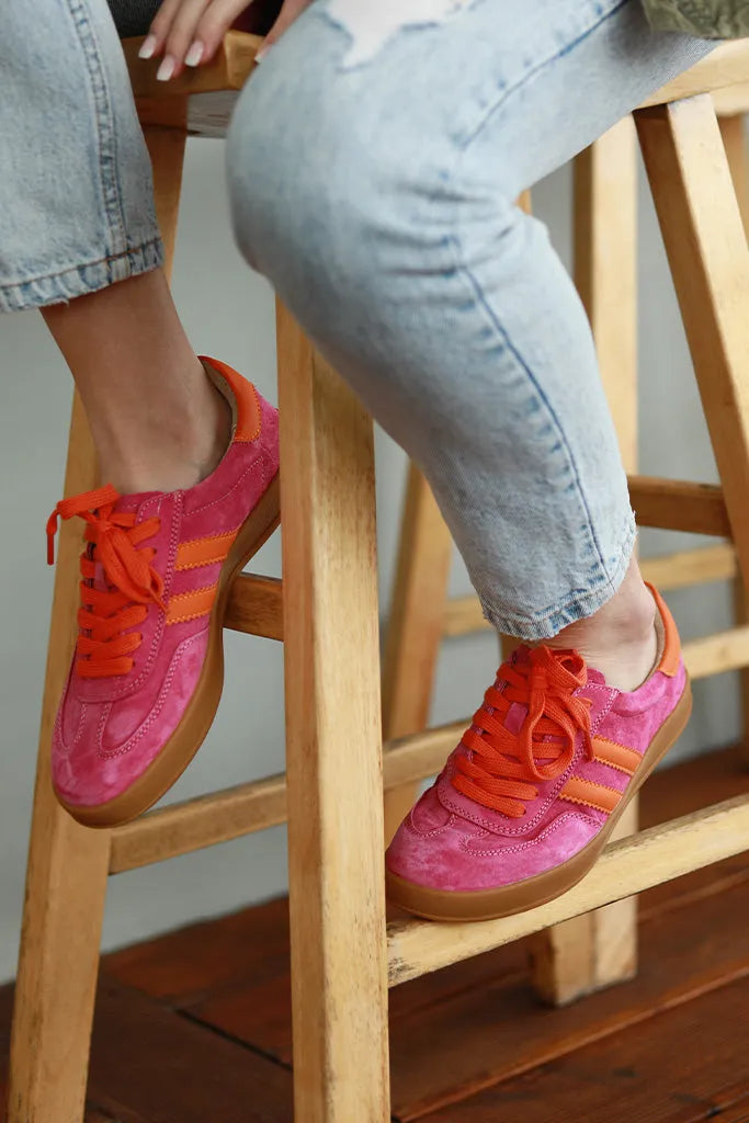 Shiloh Sneaker - Fuchsia & Orange