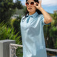 Claire Shirt Dress - Baby Blue