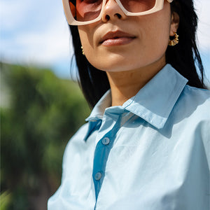 Claire Shirt Dress - Baby Blue