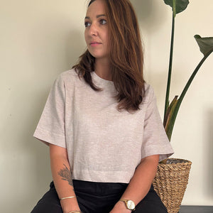 Taylor Crop Top Linen - Natural