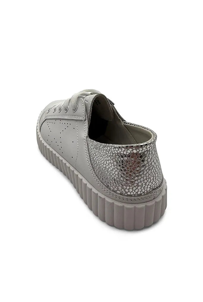 Valentina Sneaker - White & Silver Specs