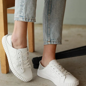 Valentina Sneaker - White & Silver Specs