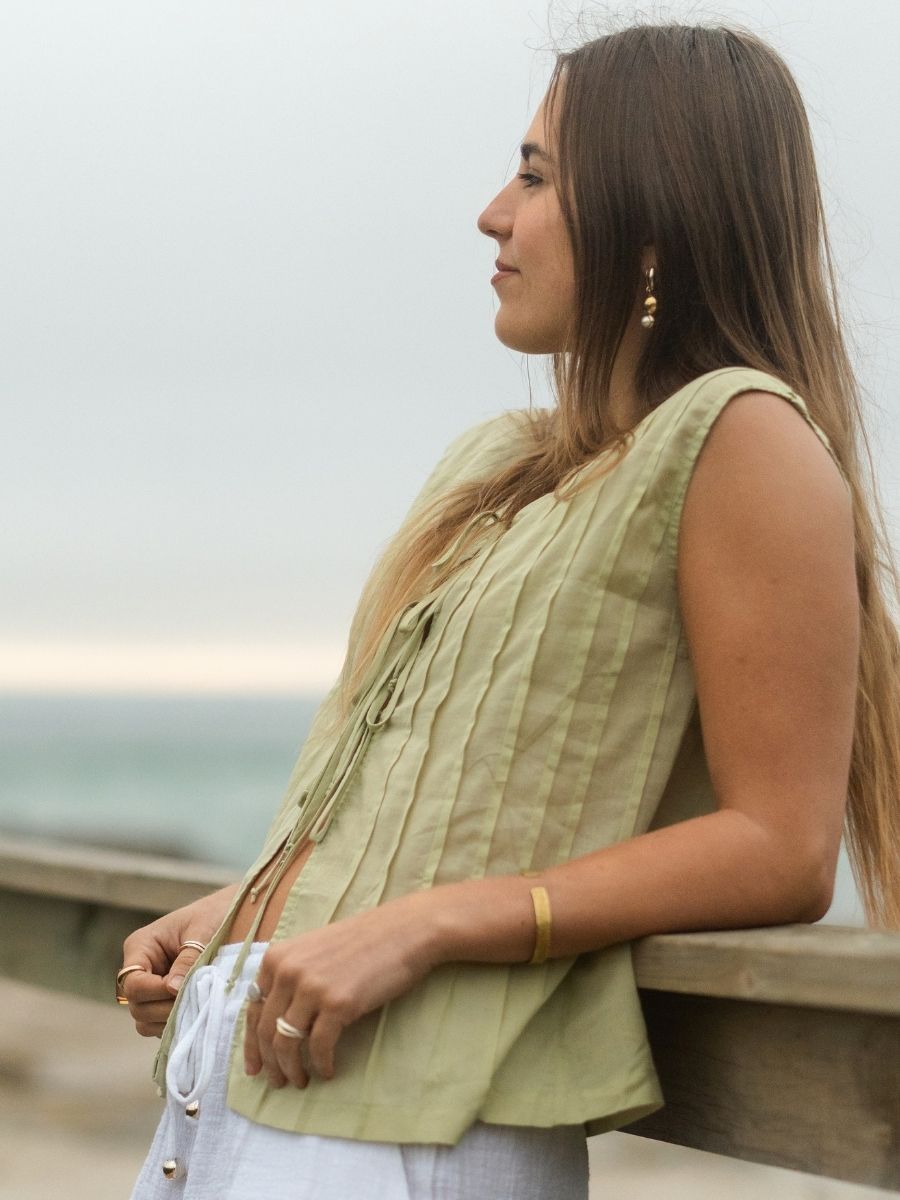 Varenna Pintuck Top - Sage