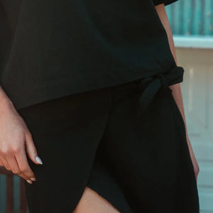 Zoe Wrap Skirt Washer Cotton - Black
