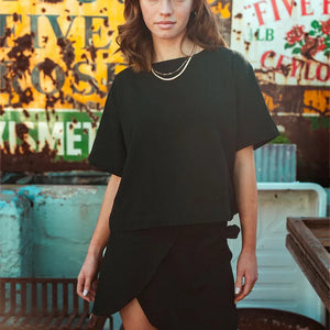 Zoe Wrap Skirt Washer Cotton - Black