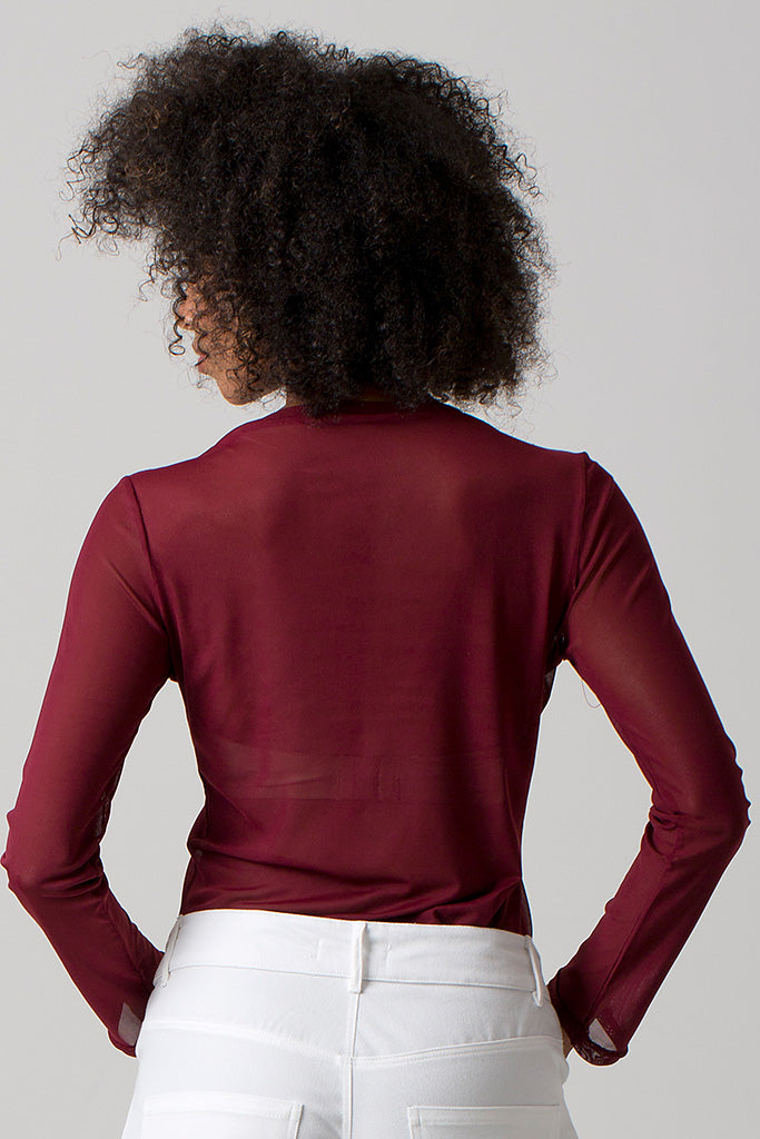 Miranda Mesh Top - Burgundy