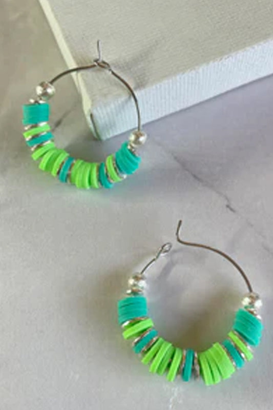 Turquoise Happy Hoop Earrings