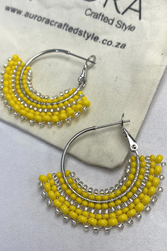 Yellow Cleopatra Hoop Earrings