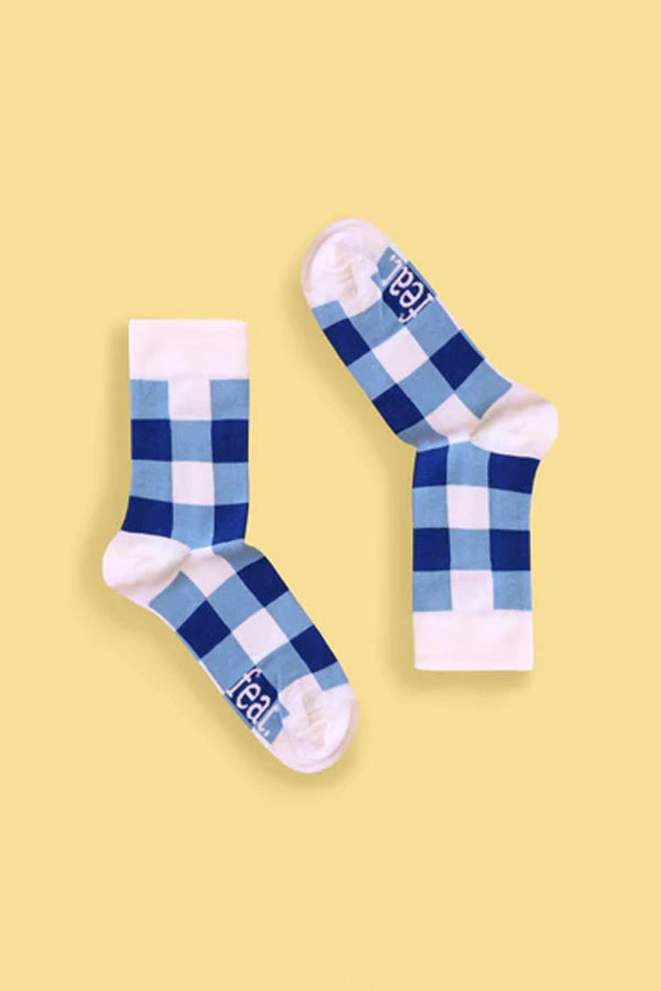 Men's Blue Plaid Socks