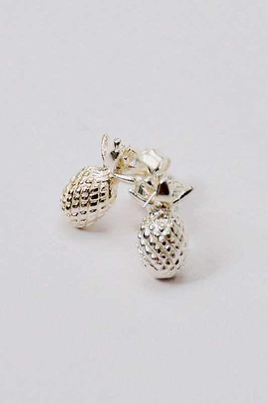 Sterling Silver Pineapple Stud Earrings